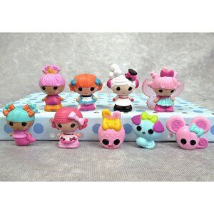 Lot of 9 Lalaloopsy Tinies Figures Mini 1'' Lalaloopsy Dolls Animals Pets